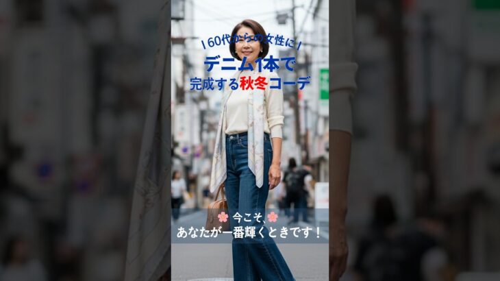 デニム1本で完成する秋冬コーデ|黄金比シルエット