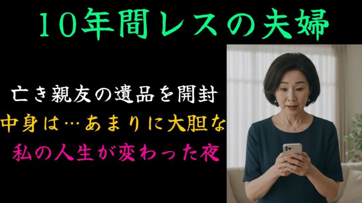 【シニア恋愛】亡き親友の遺品は夫には言えない”秘密の道具”だった…10年レスだった68歳の私が女を取り戻し、夫婦関係が激変した話。