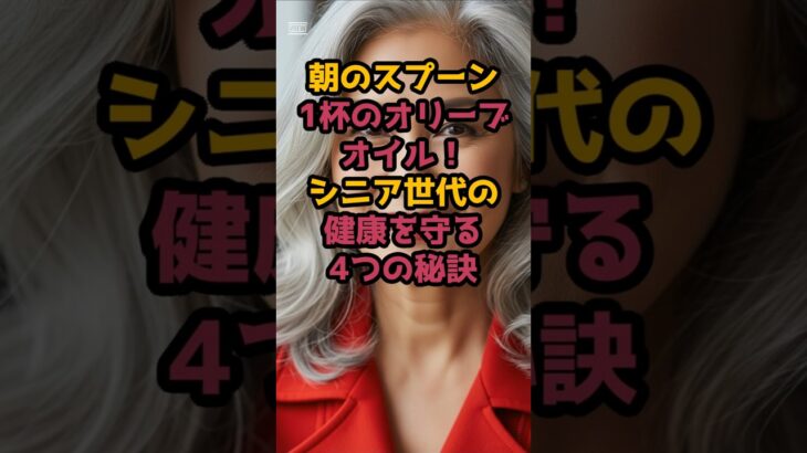＃「朝のスプーン1杯のオリーブオイル！シニア世代の健康を守る4つの秘訣」 #シニア美容 #60歳代 #シニア健康