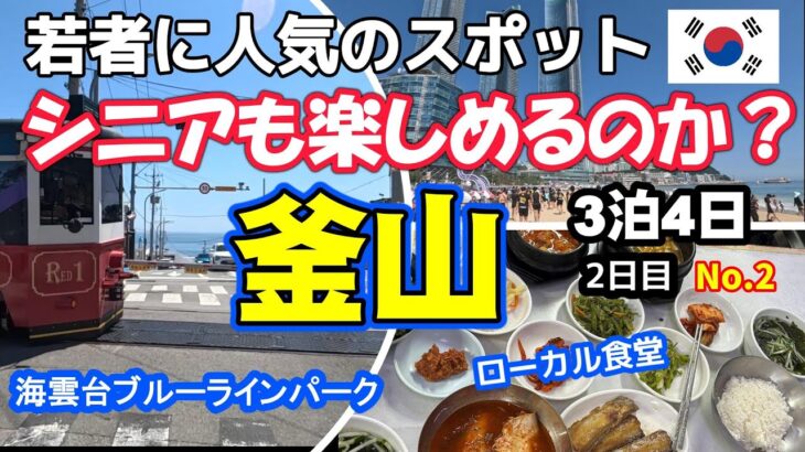 【シニア夫婦が行く釜山2日目前編】チャガルチで朝食後、若者に人気のスポットにシニアも挑戦。海辺列車で海雲台周辺の観光を満喫。シニアも十分楽しめました。