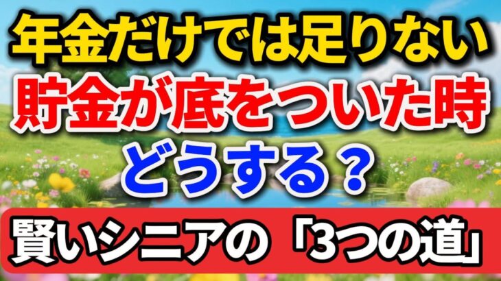 年金だけでは足りない…貯金が底をついた時、どうする？賢いシニアの「3つの道」、子に頼るよりずっと確実！【シニアの本音】#老後の暮らし #シニアライフ #年金生活 #人間関係 #働き方 #人生