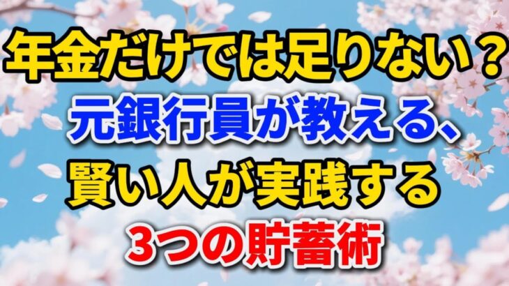 年金だけでは足りない？元銀行員が教える、賢い人が実践する3つの貯蓄術【人生はこれから】#老後の暮らし #シニアライフ #貯蓄術 #年金生活 #人間関係 #生きがい #資産運用 #節約