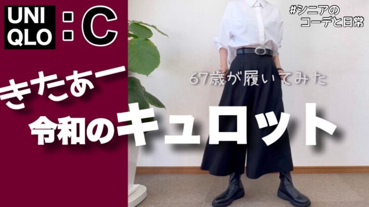 【60代コーデUNIQLO:C】ショック！買ってすぐの期間限定価格ｗ/ユニクロCキュロットこんなのあったのね/シニアの日常と読書/151㎝低身長