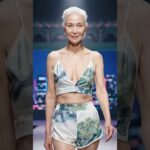 Confident Runway Walk of a 70-Year-Old Model