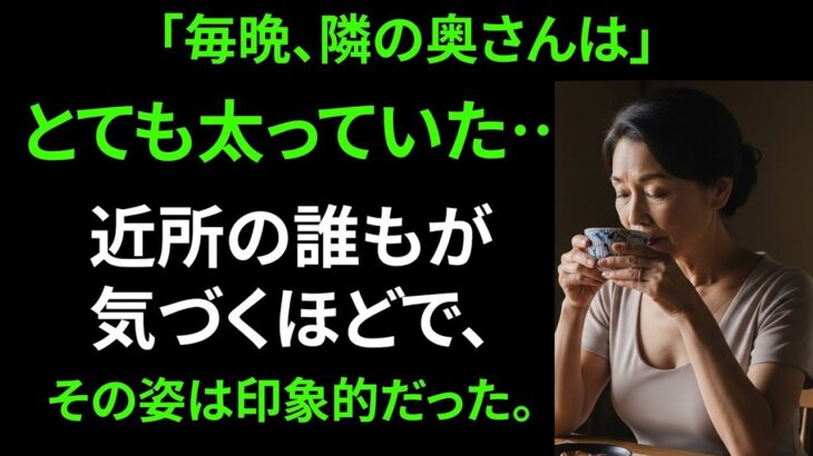 【シニア恋愛】妻が旅行中に、お隣の奥さんが「日本酒を一杯どう？」と誘ってきました | 老後の知恵 | 感動エピソード | オーディオブック【朗読ドラマ】