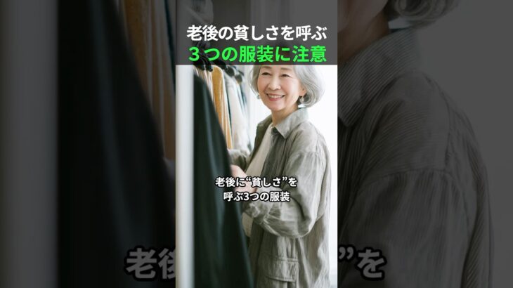 老後に“貧しさ”を呼ぶ3つの服装　#シニア #ファッション #品格 #生き方 #おしゃれ #シニアライフ #服装の知恵 #人生の知恵 #中高年 #身だしなみ #老後の暮らし