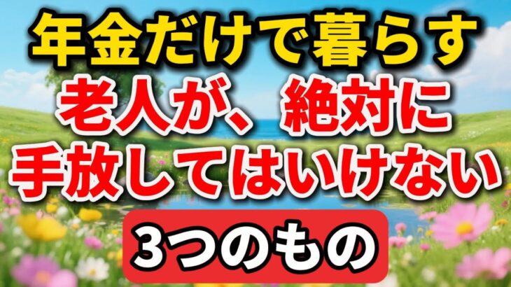 年金だけで暮らす老人が、絶対に手放してはいけない3つのもの【シニアの本音】#老後の暮らし #シニアライフ #終活 #人間関係 #人生経験 #感動する話 #年金生活 #生き方