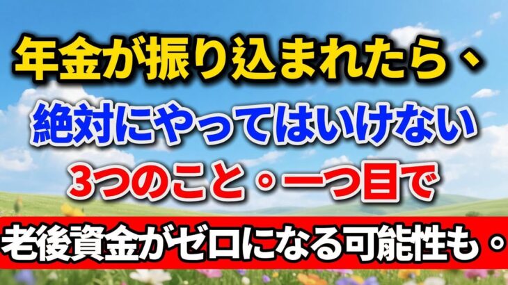 年金が振り込まれたら、絶対にやってはいけない3つのこと。一つ目で老後資金がゼロになる可能性も。老後の暮らし #シニアライフ #年金生活 #人間関係 #人生経験 #終活 #感動する話 #生き方