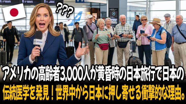 アメリカの高齢者3,000人が黄昏時の日本旅行で日本の伝統医学を発見！世界中から日本に押し寄せる衝撃的な理由。.| 外国の反応 | 世界の反応 | 海外の反応