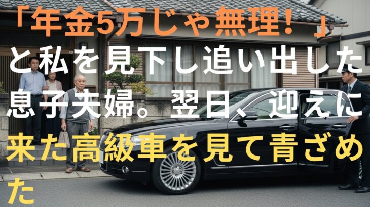 「年金5万じゃ無理！」と私を見下し追い出した息子夫婦。翌日、迎えに来た高級車を見て青ざめた【シニアライフ】