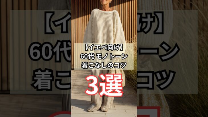 【シニアファッション】50代 60代モノトーン着こなしのコツ| イエベ向け　#シニア #シニアライフ #ファッション #60代 #50代 #70代