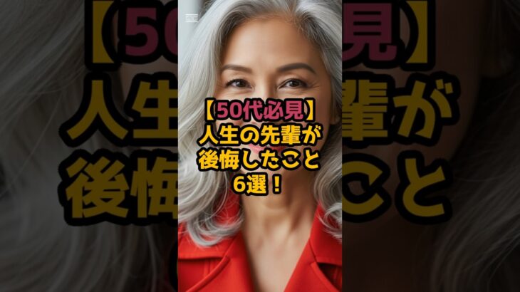 #【50代必見】人生の先輩が後悔したこと6選!♯シニア人生