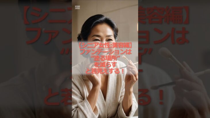 【シニア女性:美容編】ファンデーションは“塗る場所”を減らすと若見えする！#シニア #シニア女性 #60代 #シニアメイク #若見えメイク #60代美容 #引き算メイク #ナチュラル #美肌