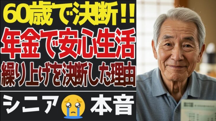 【老後の安心】『60歳から受け取って正解！』年金繰り上げを決断した理由。【シニアの口コミ】