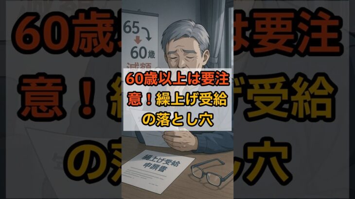 60歳以上は要注意!繰上げ受給の落とし穴#年金 #繰上げ受給 #繰下げ受給 #老後資金 #シニアライフ #年金制度 #shorts