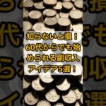 60代からの副収入アイデア5選#シニア副業 #60代からの挑戦 #スマホ副収入 #在宅ワーク #AI活用 #shorts