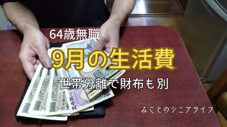 【60代姉弟二人暮らし】64歳無職/9月の生活費/世帯分離で財布も別