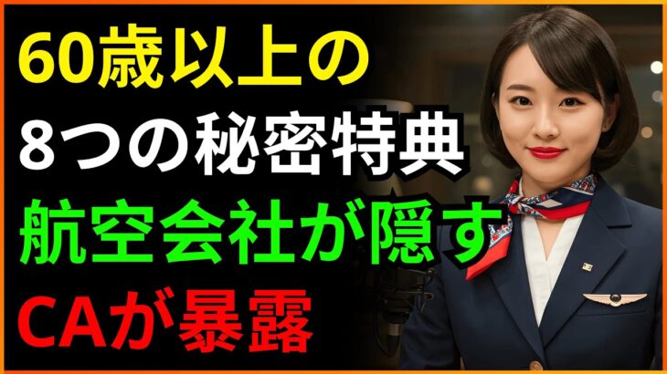 60歳以上の飛行機搭乗で得する8つの秘密権益、航空会社が教えたくない隠れた特典！節約のために必見。シニアの皆様への賢いアドバイス！