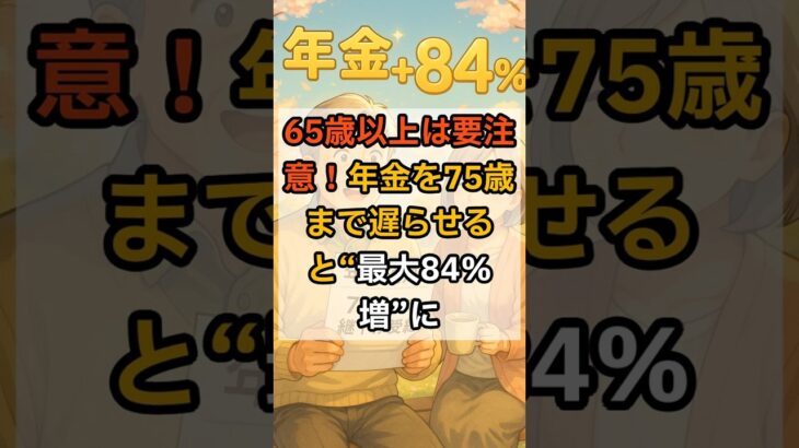 65歳以上は要注意！年金を75歳まで遅らせると“最大84％増”に#年金繰下げ #年金制度改正 #75歳受給 #老後資金 #繰下げ受給 #年金シミュレーション #老後の備え #シニアライフ