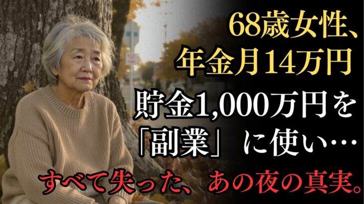 【老後の知恵】68歳女性、年金月14万円、貯金1,000万円を「副業」に使って全て失った夜。【シニアライフ】