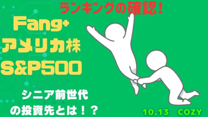 【Fang+アメリカ株・S&P500・新NISA】シニア前世代ランキング！変化はある？暴騰or暴落？10.13