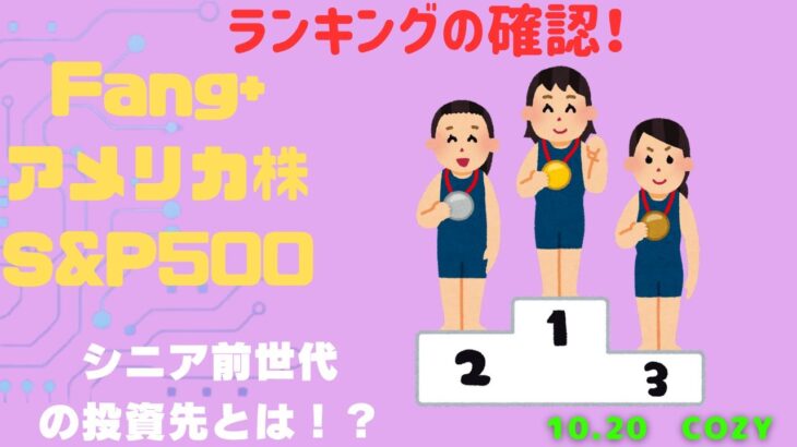 【Fang+アメリカ株・S&P500・新NISA】シニア前世代ランキング！変化はある？暴騰or暴落？10.20