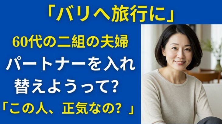 【シニア恋愛】夫婦同伴の海外旅行で起きた衝撃の実話 ｜老後の知恵｜人生物語｜実話｜オーディオブック｜人生エピソード