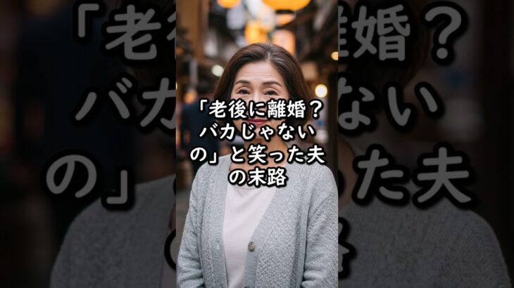 「老後に離婚？バカじゃないの」と笑った夫の末路 #高齢者 #親子関係 #遺産相続 #老後の生活 #毒親 #シニアライフ #家族問題 #スカッと #老後破産 #お金の悩み #年金生活