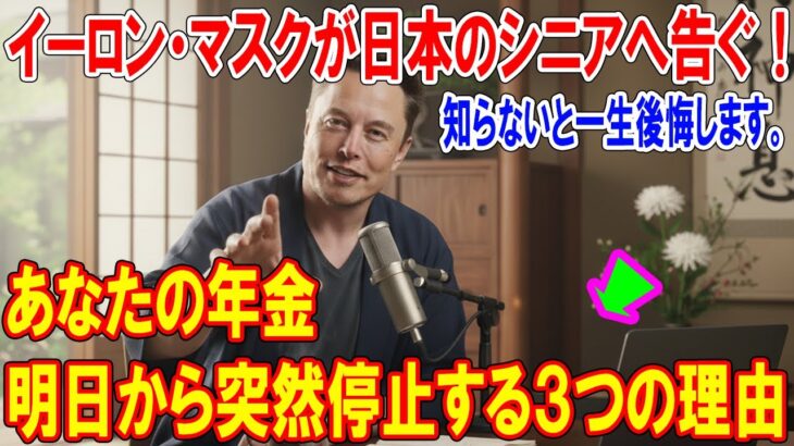 イーロン・マスクが日本のシニアへ告ぐ！あなたの年金、明日から突然停止する３つの理由。知らないと一生後悔します。