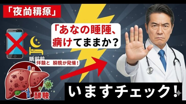 【医師が警告】寝る前のスマホ、今すぐやめて!肝臓に「毒」を溜め込む最悪の習慣。| 肝臓ケア | 睡眠 | 医師の警告 | シニア健康 | デトックス |