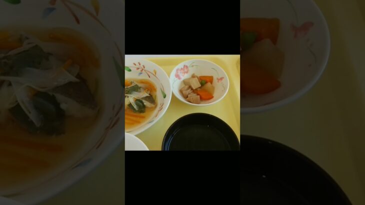 シニアぼっちの病院グルメめし紹介、昼食メニューフルーツはオレンジ🍊。2023,6,19