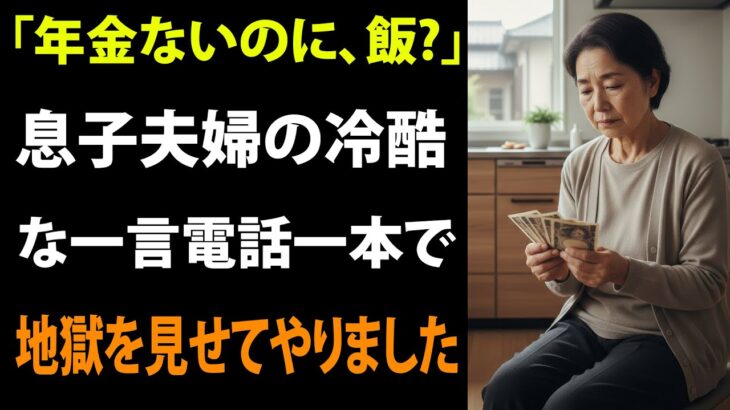 「年金暮らしなのに、何を食べるの？」息子夫婦の冷酷な一言を聞き、私は黙って旧友に連絡→三日後、息子の会社への“出資中止通知”が届き二人は青ざめました。【シニアライフ】【60代以