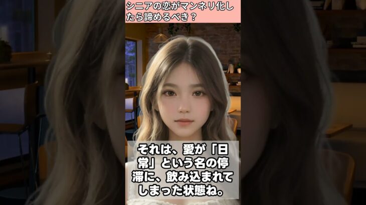 【シニア・60代】【まいの恋愛相談室】#8-1 恋がマンネリ化したら諦めるべき？「家族のような惰性」に苦しむ67歳女性へ！老後の愛は刺激を要求しろ！安定という名の退屈を破壊せよ