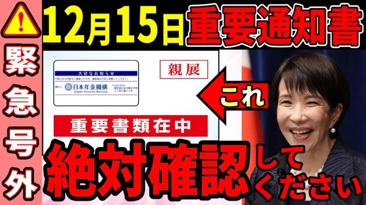 【今年の注意点はこれ】65歳以上は早急に必須確認です！12月15日の年金通知書！この２か所 確認しないと増額年金受け取れません！【年金決定通知書・支給額変更通知】