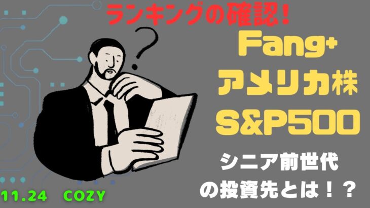 【Fang+アメリカ株・S&P500・新NISA】シニア前世代ランキング！変化はある？暴騰or暴落？11.24