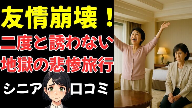 【シニア後悔】聞き流しOK!絶対やるな！友情崩壊、悲惨な地獄旅行！シニアの口コミ２０選紹介します。