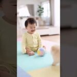 かわいい赤ちゃんと子犬のラブラブ #shors