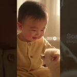 かわいい赤ちゃんと子犬のラブラブ #shors