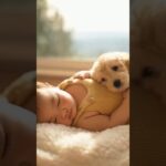 かわいい赤ちゃんと子犬のラブラブ #shors