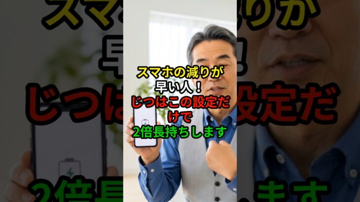 充電が減る原因はコレ！今すぐ直せる設定　#スマホ設定#充電長持ち#シニアスマホ#スマホ初心者#バッテリー節約#スマホトラブル解決#高齢者向け