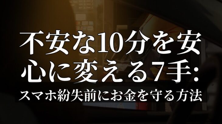 不安な10分を安心に変える7手：スマホ紛失前にお金を守る方法