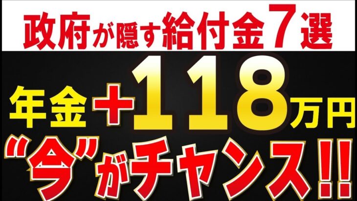 👴🏼【知らないと大損】年金＋年間118万円！政府が必死に隠す給付金ランキング7👴🏼