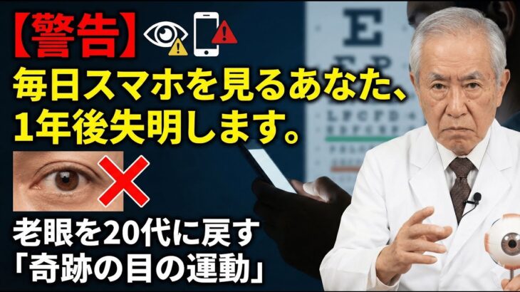 【警告】毎日スマホを見る人は1年後に失明します。老眼を20代に戻す「奇跡の眼球運動」