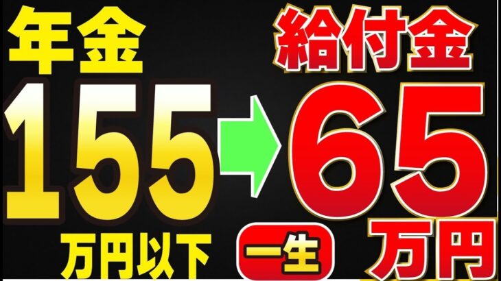 👴【知らないと損】年金155万円以下なのに給付金65万円貰ってないの？？年金収入別！もらえる給付金早見表2025【88万円 155万円 200万円で変わる金額】👴