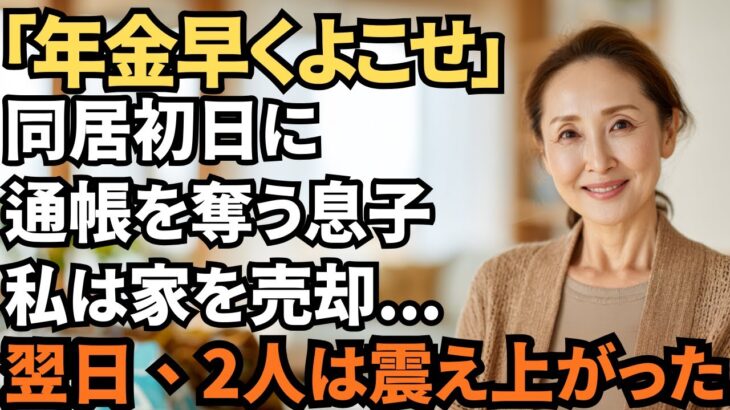 同居初日、私の”年金通帳”を奪う息子夫婦…「当然の権利だろ？」と衝撃の一言。その夜、私は家を即売却。翌日、2人は震え上がる結果になってました…　#シニアライフ