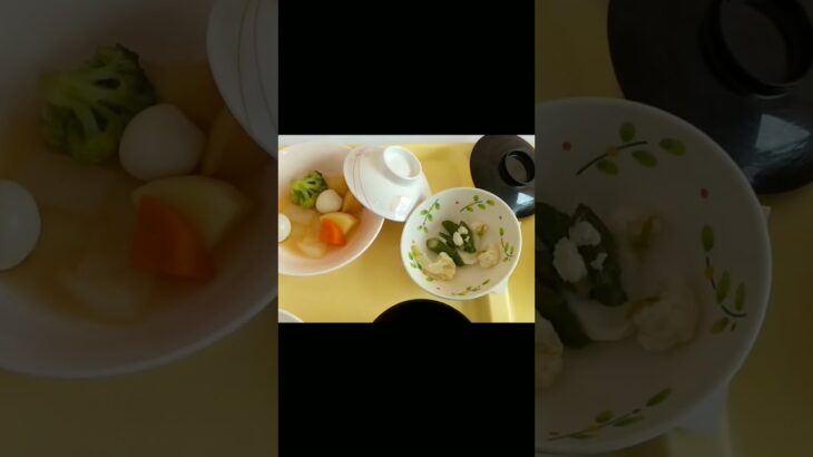 シニアぼっちの病院グルメめし紹介。昼食メニュー缶詰リンゴ🍎。2023,7,19