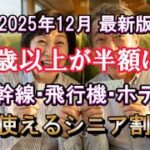 【2025年12月：最新版】旅行好きシニア必見！50歳以上のあなたに贈る、20の神割引まとめ【新幹線・飛行機・宿泊】旅行全てで使える「シニア割 20選！」