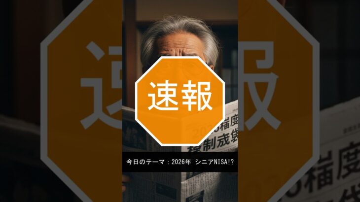 【速報】2026年、シニアNISA爆誕？毎月分配金が復活する「衝撃の税制改正」とは