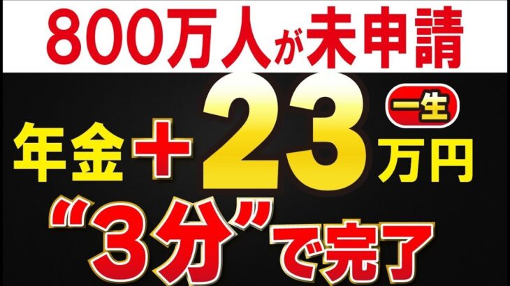 👴🏼【知らないと損！】年金に毎年23万円上乗せする方法！800万人が損してる申請術👴🏼