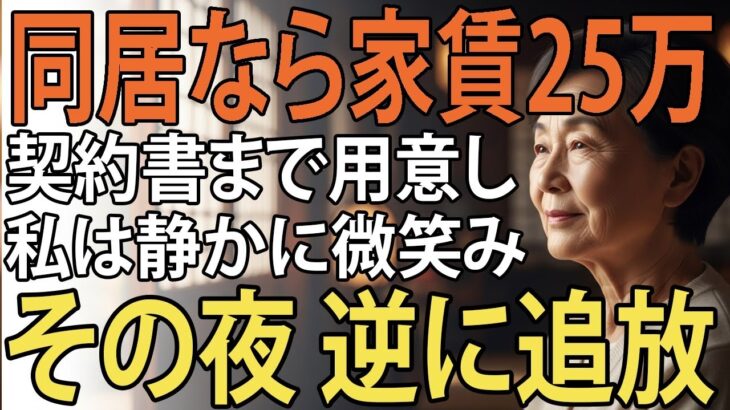 同居したいなら家賃月25万 賃貸契約書まで用意する息子夫婦。私は静かに微笑み   その夜、逆に追い出してやりました 実は私は   【シニアライフ】【60代以上の方へ】